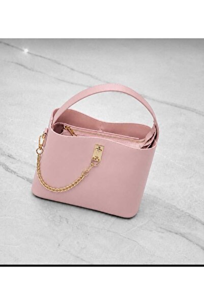 ÖZÜM ÇANTA Women's 3-Compartment Square Model Chain Detail Handbag and Should...