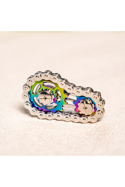 choice2 silver chain 1 colorful metal bicycle chain-shaped fidget spinner toy...