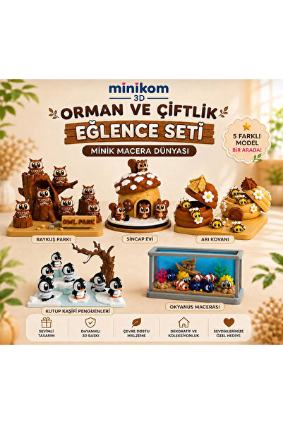 MİNİKOM`S MİNİKOM 5`Lİ DEV HAREKETLİ FİĞÜR | RENKLİ HAREKETLİ OYUN EVLERİ İLE...