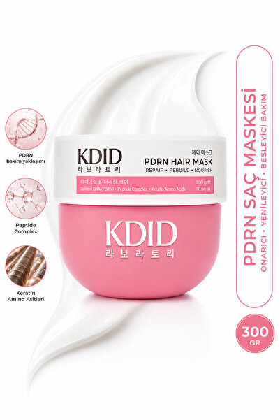 kdid PDRN Somon DNA Keratin Peptitli Onarıcı Saç Maskesi 300 gr Yoğun Bakım