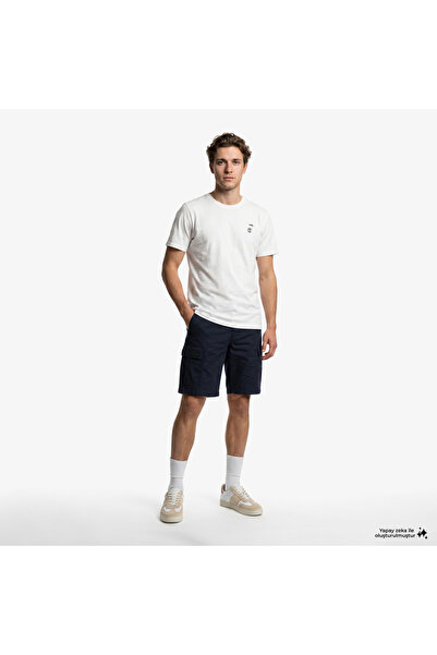 Timberland شورت بوبلين كارجو للرجال باللون الأزرق الداكن