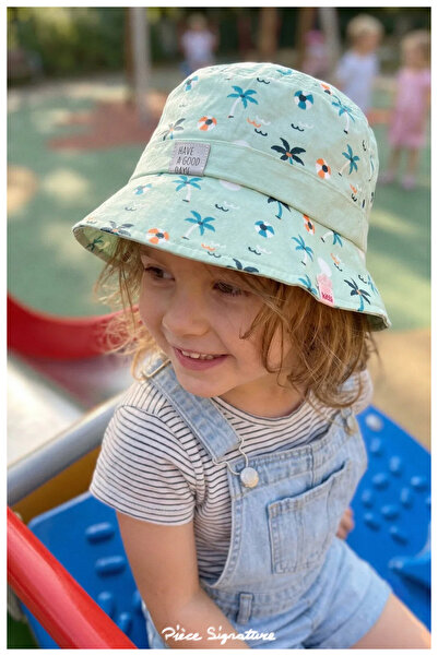 PIECE SIGNATURE 100% Cotton , Girl'S, Palmiye Printed Bucket Hat (Size, 52) (...