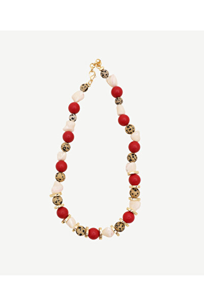 Yargıcı Coral and Jasper Detailed Necklace