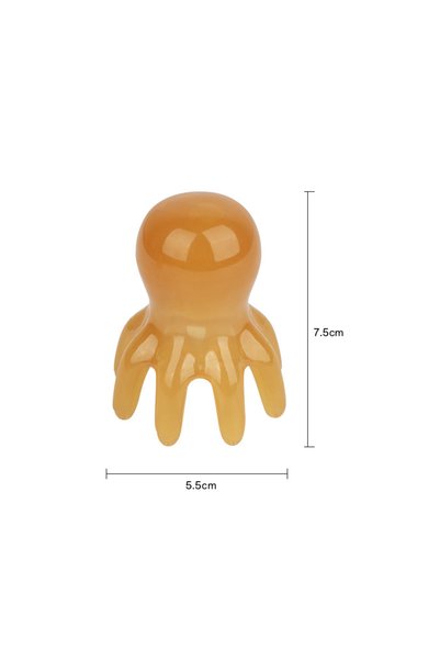 choice2 Yellow 5.5x7.5cm Octopus Head Massager Comb Head Meridian Manual Acup...