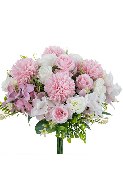 Choice15 1pc Light Pink Artificial Flowers Rose Chrysanthemum Silk Bridal Bou...