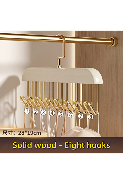 Choice WHITE Wooden Sling Hanger Organizer with Multiple Hooks for Underwear ...
