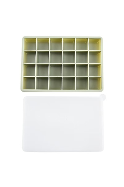 Choice7 1Pcs Green Pro 24 Grid Silicone Ice Cube Mold Big Square Ice Cube Tra...