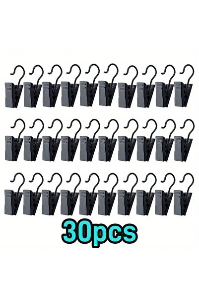 Choice 30pcs 120pcs Decorative Metal Hanger Hooks Durable Black Curtain Clip ...