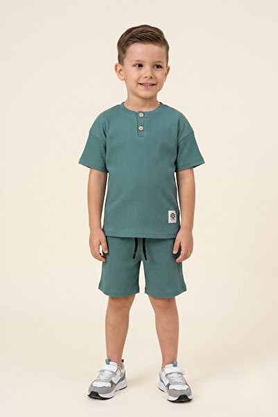 CRASSİ Boy's Shorts Set Lycra Self-Patterned Combed Cotton Elastic Laced