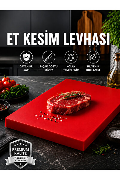 Türkay Polietilen Kesim Tahtası Et Sebze Kesme Levhası 50x30x4 Cm 1 Adet Gönd...