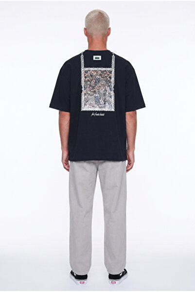 Respire Men's Ffb Vintage Embroidered Oversize T-Shirt Black