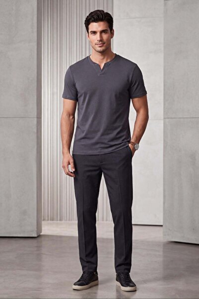 Mckanzie 2122 Hakim Yaka Modern Fit %100 Pamuk Basic T-shirt