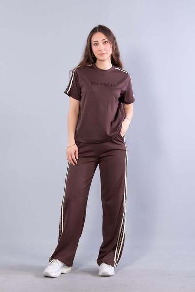 Mckanzie 26685 O Neck Rajp Rajp Striped Edges Short Sleeve Modal Set