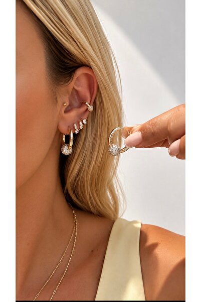 GLARE JEWELRY CO تصميم فاخر من الزركون، أقراط دائرية من الفولاذ المقاوم للصدأ...