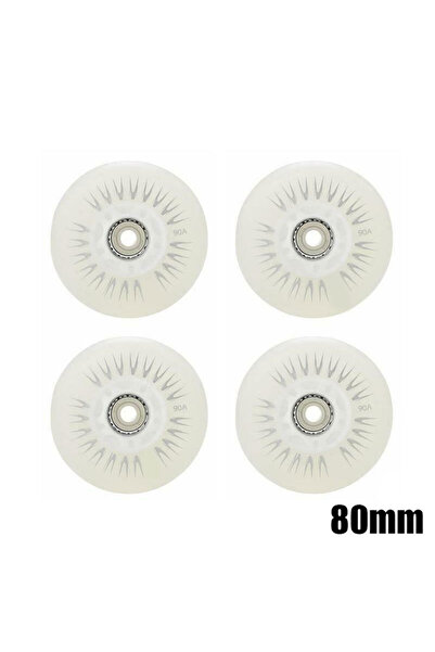 Choice White 80mm 4PCS Flash Inline Skate Wheels 90A LED Lighting Skating Whe...