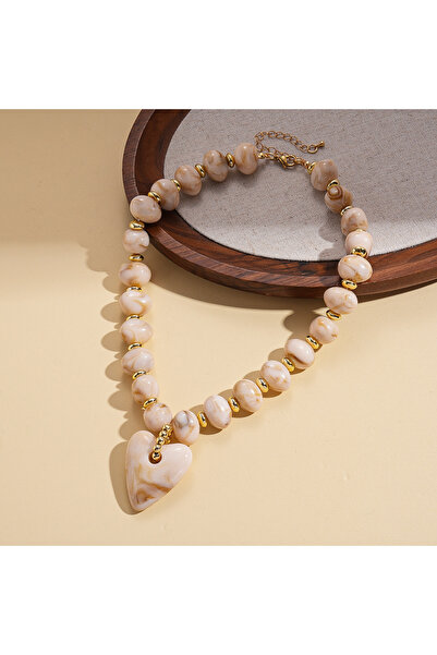 Choice8 White-Necklace European and American Oval Acrylic Bracelet Beading Lo...