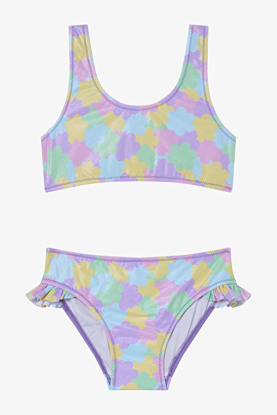 Penti Sjajni bikini set za devojčice sa cvetnim volanima Halter izrez