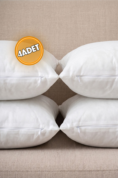 TOSHE White 4 Pieces / Inner Pillow Zippered Lining Case