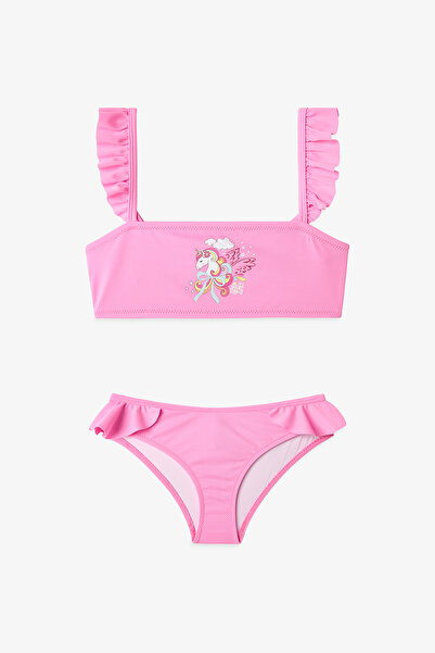 Penti Kız Çocuk Açık Pembe Dream Unicorn Bandeau Bikini Takımı