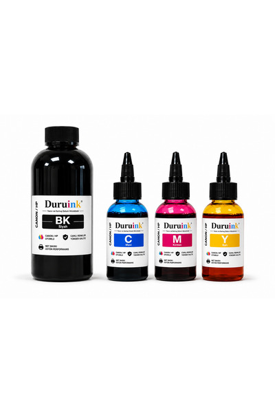 Duruink CANON TR4755i PG575 CL576 KARTUŞ DOLUM SETİ 500ML SİYAH+3x100ML RENKLİ MÜREKKEP