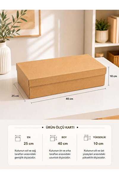 Parti Adresi Kraft Kutu Karton Hediye Kutusu 25X40X10 Cm