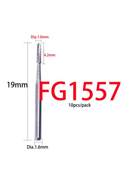 Choice1 FG1557، 10 قطع/علبة، مثقاب أسنان من كربيد التنجستن، FG 1/2/3/4/5، دائ...
