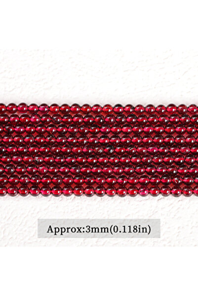 Choice Beads approx 3mm Wine Garnet 3mm Natural Stone Wine Red Garnet Bead Ro...