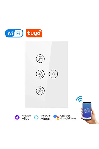 Choice GGBEE White Tuya WiFi Ceiling Fan Light Smart Switch Touch Interruptor...