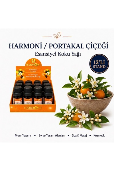 HARMONİ PORTAKAL Çiçeği Esansiyel Uçucu Koku 10ML 12'li Stant Difüzör Esansı ...