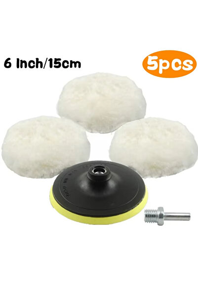 Choice4 Wool Wheel 6 Inch 5Pcs 3/4/5/6/7 Inch Wool Car Polishing Pad Set For ...