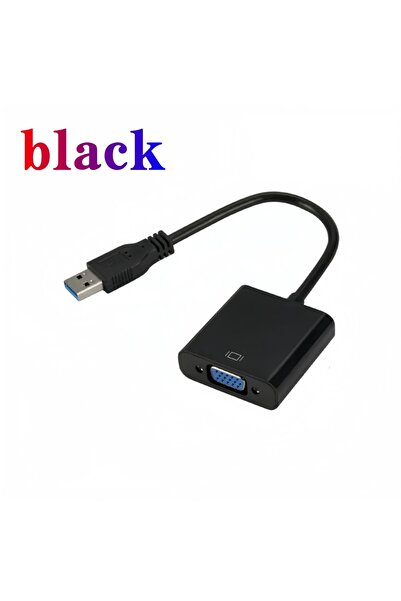 Choice كابل فيديو متعدد الشاشات أسود بدقة 1080 بكسل، محول USB إلى VGA، محول U...