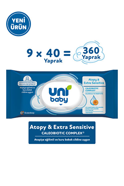 Uni Baby Atopy & Extra Sensitive Atopik Ciltlere Özel Islak Mendil 9X40 360 Y...