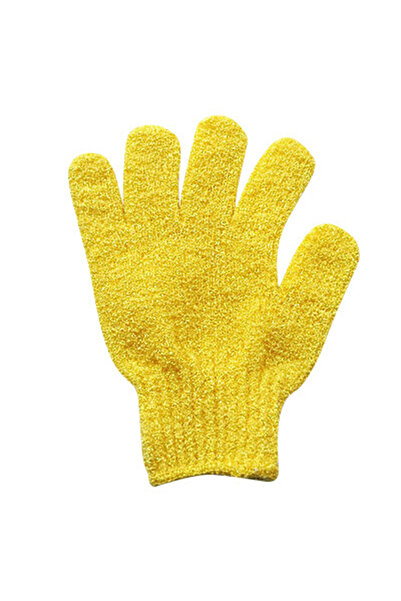 Choice4 Yellow 2pcs Hammam Bath Exfoliating Mitt Gloves with Shower Scrub Res...