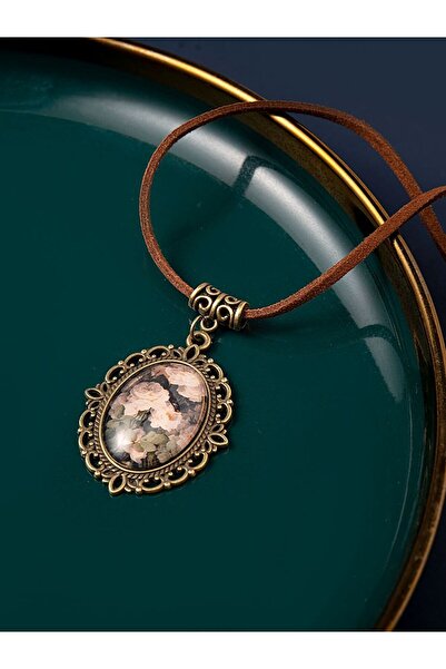Choice sx-25 French Retro White Rose Flowers Time Gem Pendant Necklace For Wo...