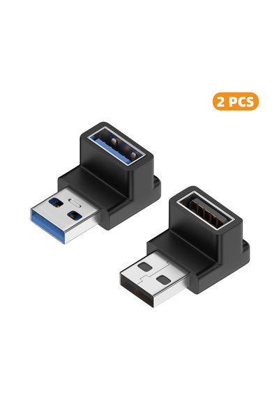 Choice18 2x محول USB A أنثى إلى USB A ذكر من نوع AG-AM-LT-HZ بزاوية 90 درجة/1...