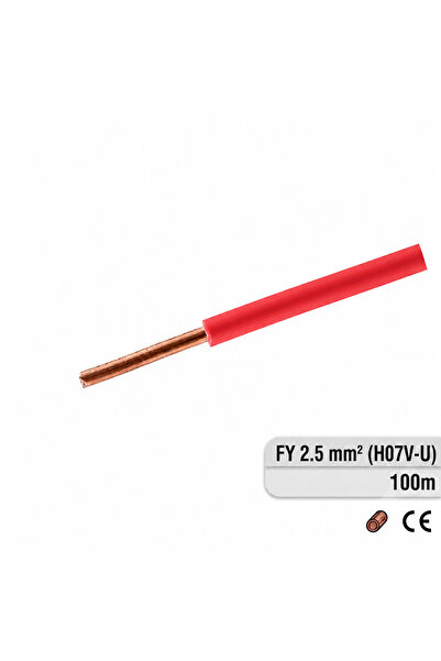 RCB Electro Cablu electric rigid FY 2.5 mm² (H07V-U), Rola 100 m, Culoare Ros...