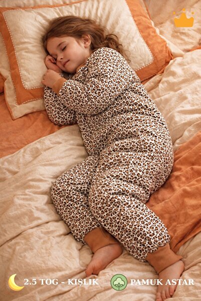 Babyhola Kışlık Çocuk Uyku Tulumu Pamuk Astarlı 2.5 TOG Kalın Elyaf Dolgulu U...