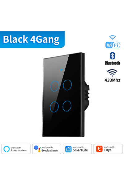 Choice مفتاح حائط ذكي TNCE Tuya، 4Gang، بقابس أمريكي، يدعم WiFi أو Zigbee، با...