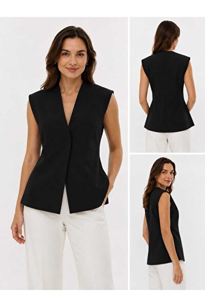 Kadın Kolsuz Blazer Yelek