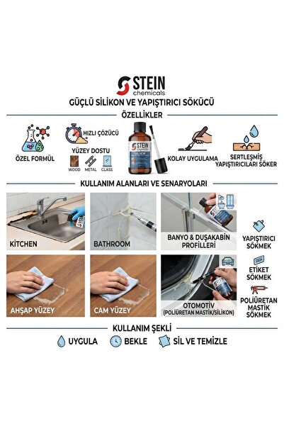 STEİN Güçlü Silikon Ve Yapıştırıcı Çözücü Net 500 ml