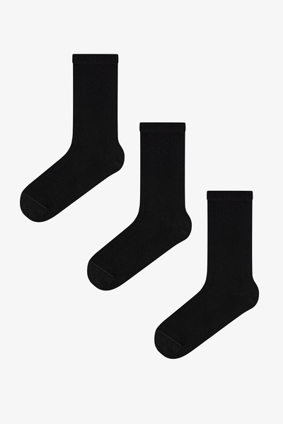 Penti Basic Rib Black 3-Piece Socks