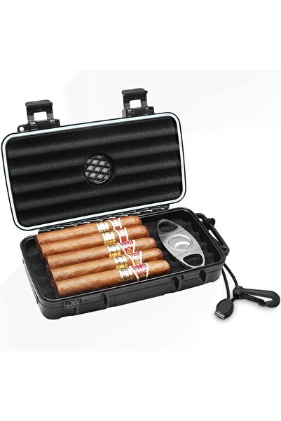 Choice Travel Cigar Humidor Case - Portable Cigar Box with Humidifier Disc & ...