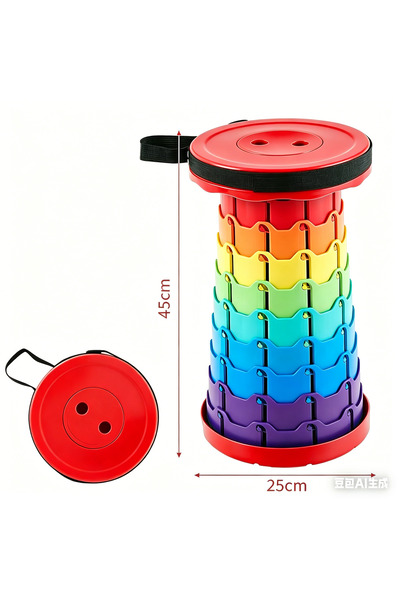 Choice1 Red Upgraded Portable Foldable Folding Stool Retractable Folding Camp...