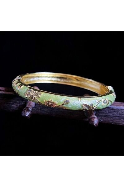 Choice6 58-60mm Antique Bronze Plated Enamel Chinese Cloisonne Bracelet Doubl...