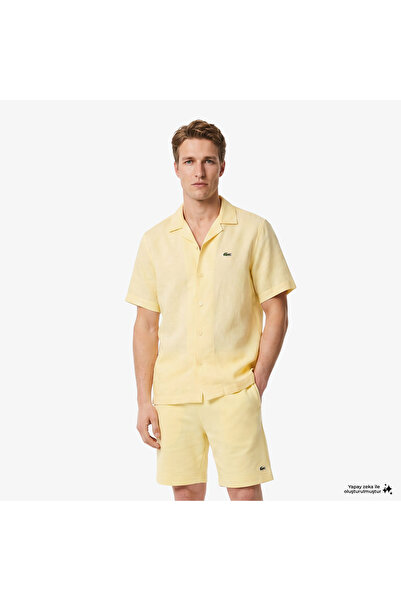 Lacoste Erkek Relaxed Fit Kısa Kollu Sarı Gömlek