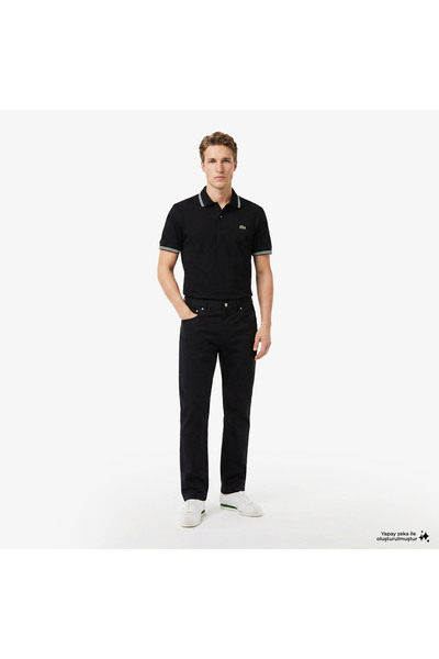 Lacoste Erkek Slim Fit Siyah Jean Pantolon