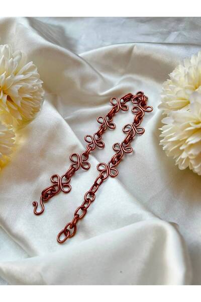 SEYH COPPER Saf Bakır Yonca Desenli Halhal