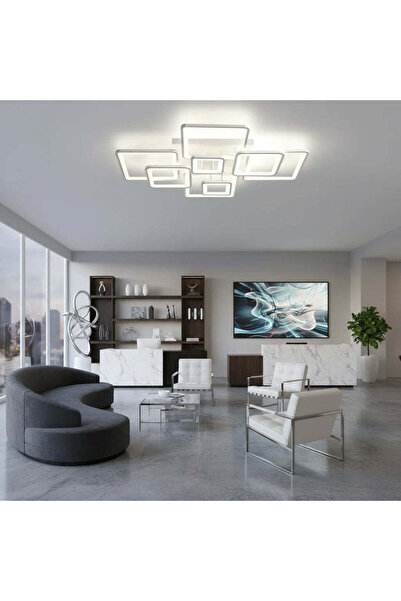 OEM Candelabru LED ELLA 203W cu telecomandă, 8 pătrate, rece/neutru/cald, reg...