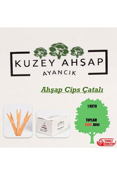 Kuzey Ahşap Ayancık 1000’li Cips Çatalı Meyve Çatalı Sunum Çatalı - Tahta Cips Çatalı