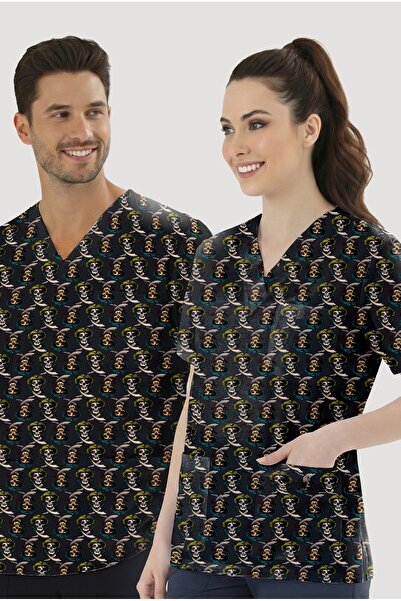 ÇİZGİ MEDİKAL Pirate Patterned Single Top (Cotton Lycra Fabric)